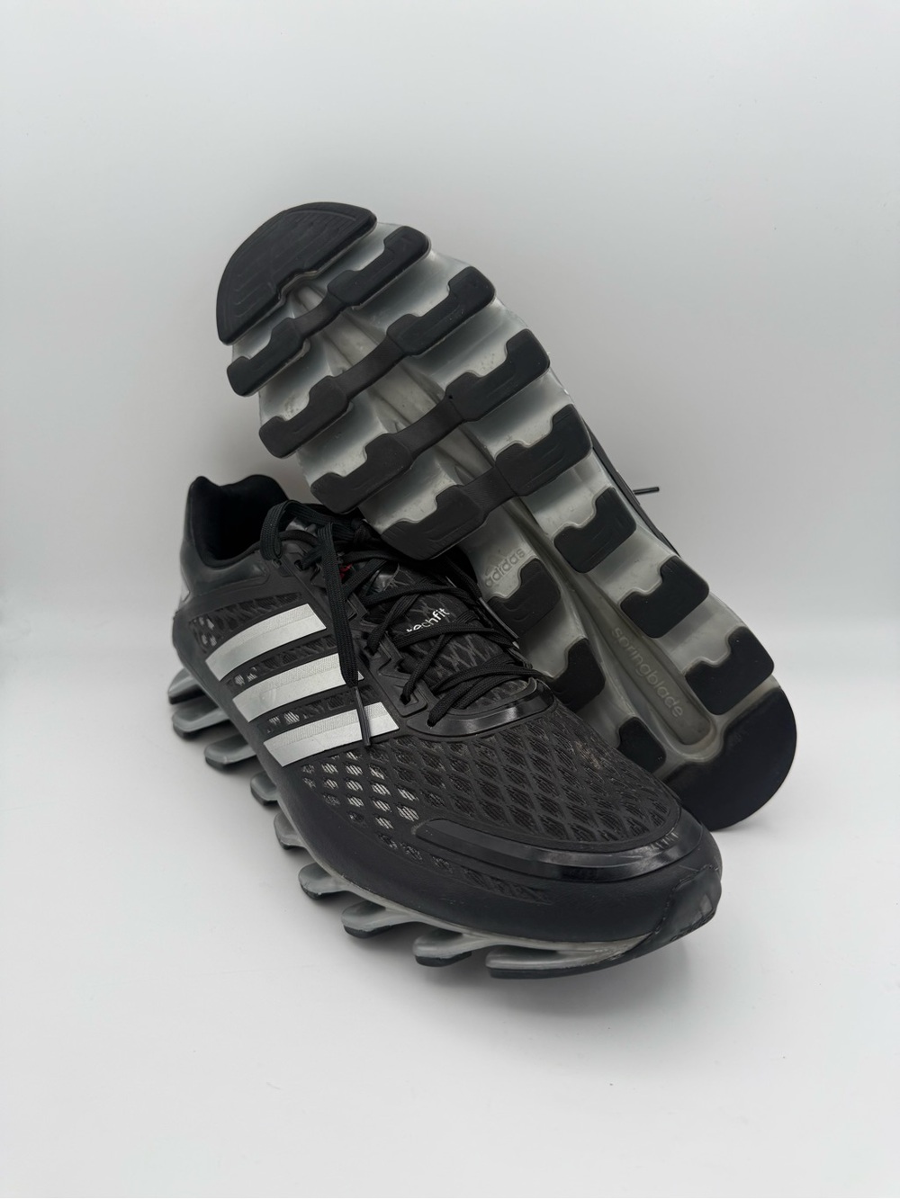 Men's Adidas Springblade Razor Black Silver Athletic Running Shoes Size 13